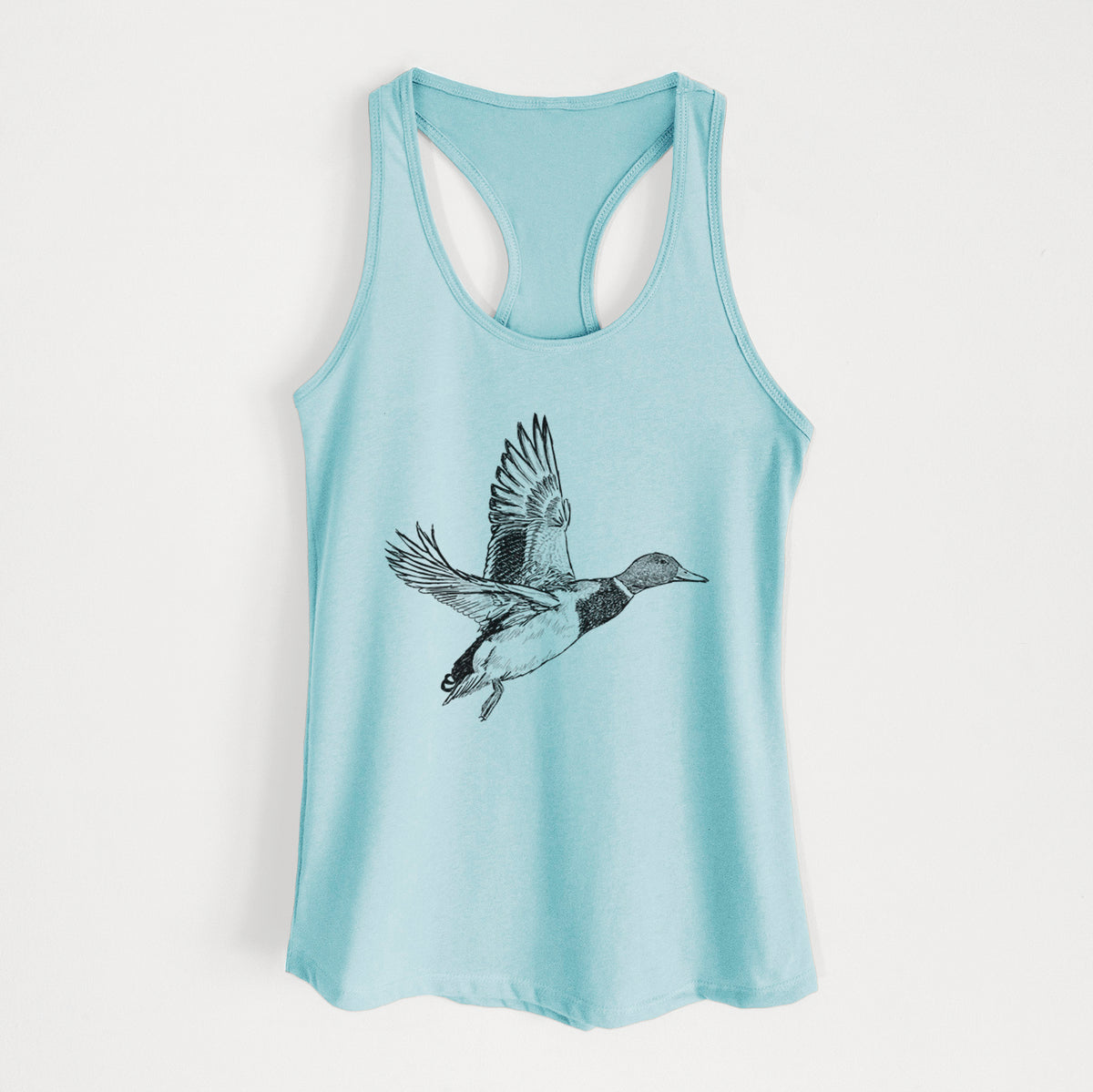 Male Mallard Duck - Anas platyrhynchos - Women&#39;s Racerback Tanktop