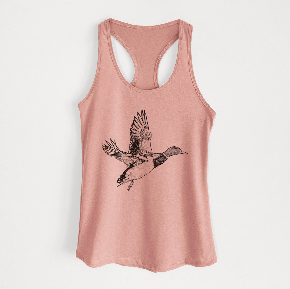 Male Mallard Duck - Anas platyrhynchos - Women&#39;s Racerback Tanktop