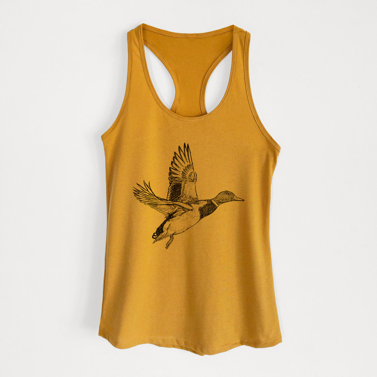 Male Mallard Duck - Anas platyrhynchos - Women&#39;s Racerback Tanktop