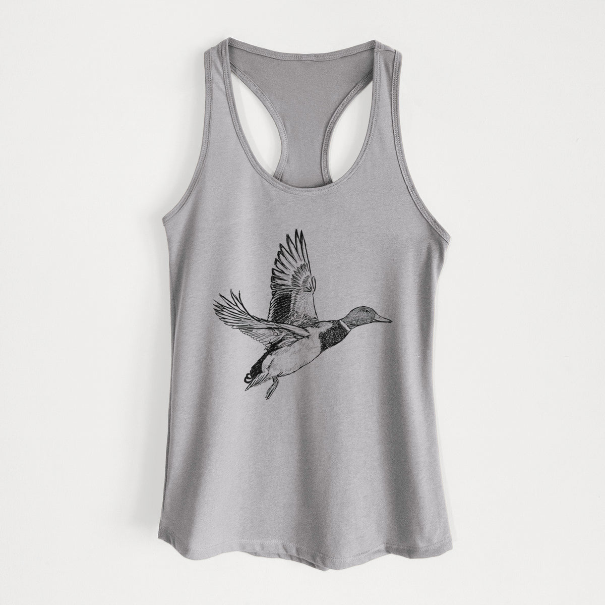 Male Mallard Duck - Anas platyrhynchos - Women&#39;s Racerback Tanktop