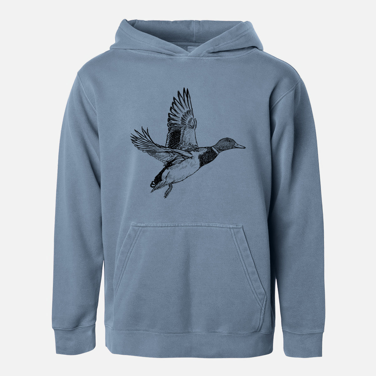 Male Mallard Duck - Anas platyrhynchos - Youth Pigment Dyed Hoodie