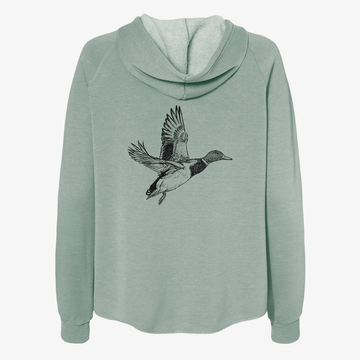 Male Mallard Duck - Anas platyrhynchos - Women&#39;s Cali Wave Zip-Up Sweatshirt