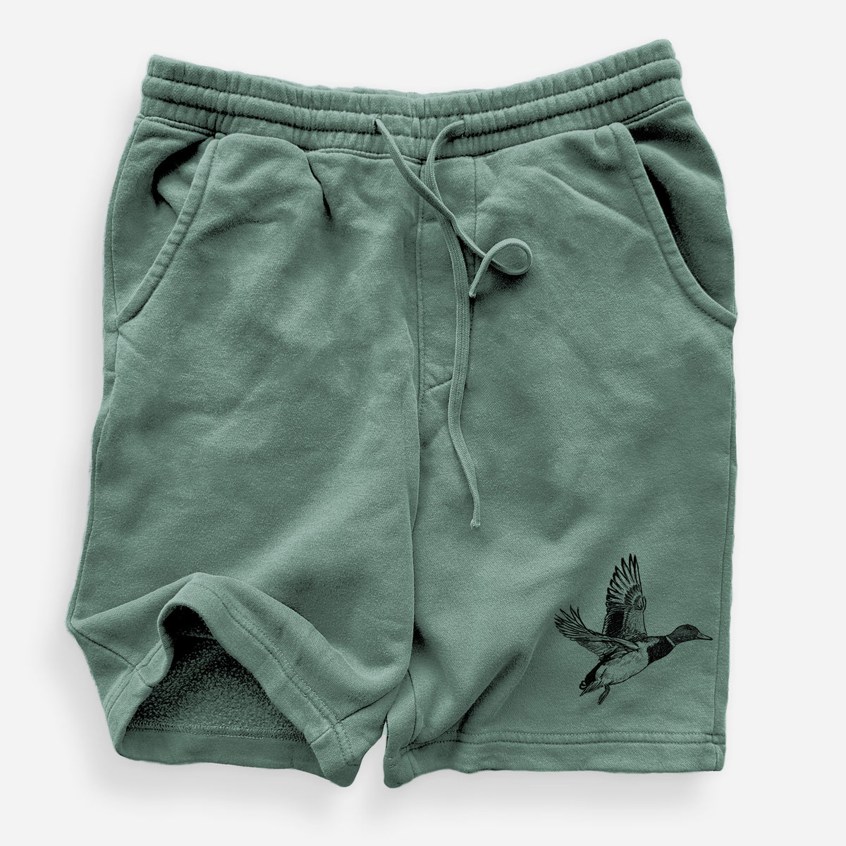 Male Mallard Duck - Anas platyrhynchos - Unisex Pigment Dyed Shorts