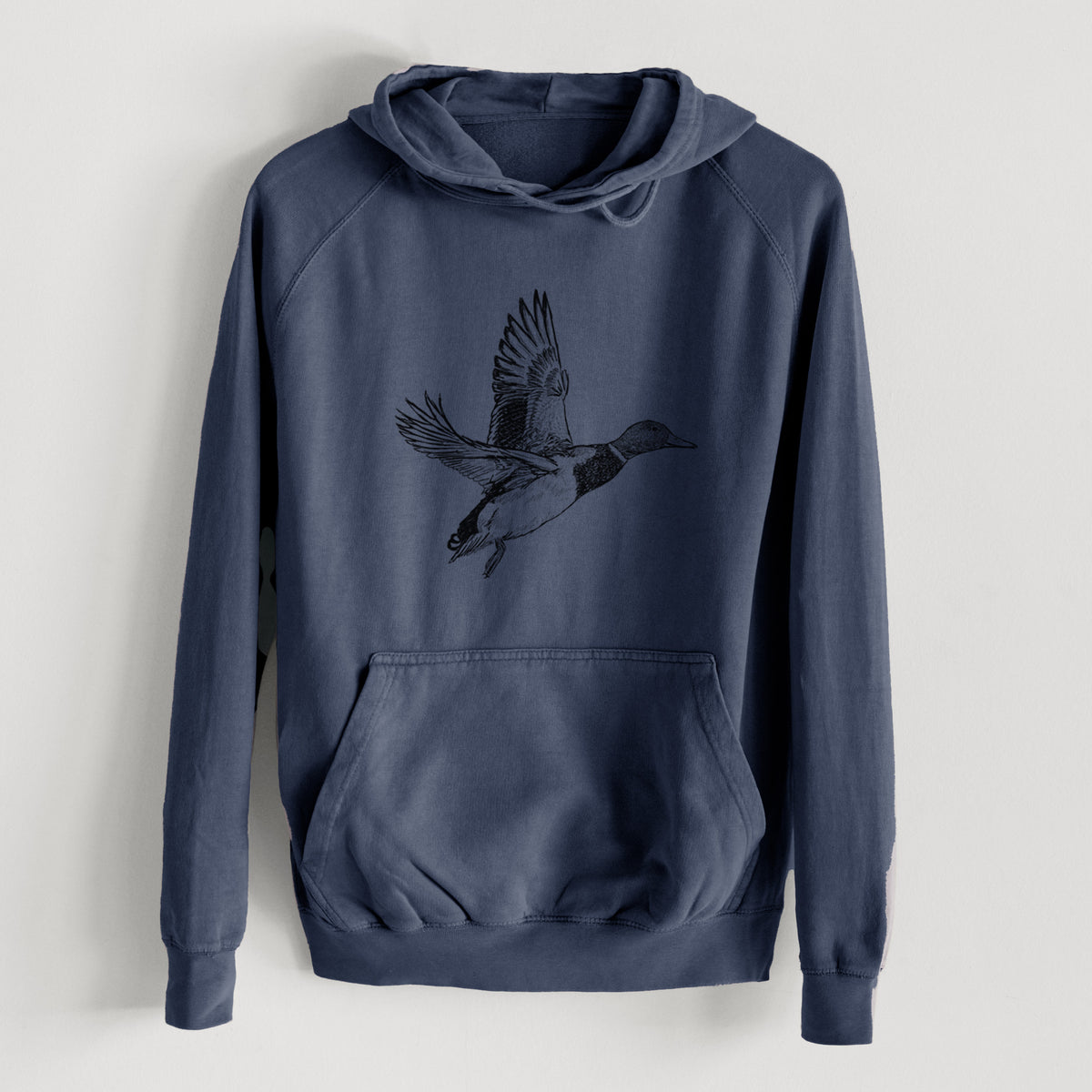 Male Mallard Duck - Anas platyrhynchos  - Mid-Weight Unisex Vintage 100% Cotton Hoodie