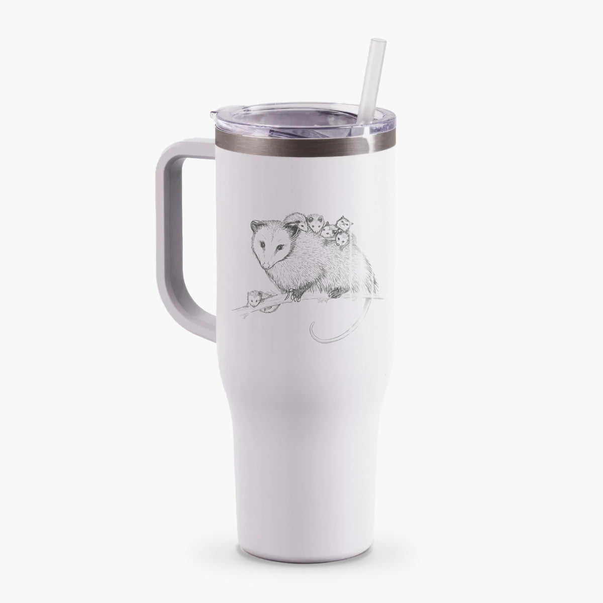 Mama Opossum with Babies - 40oz Tumbler with Handle