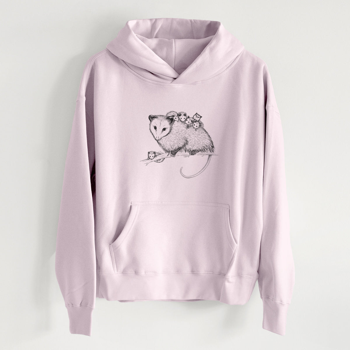 Mama Opossum with Babies - Women&#39;s Heavyweight Relaxed Hoodie