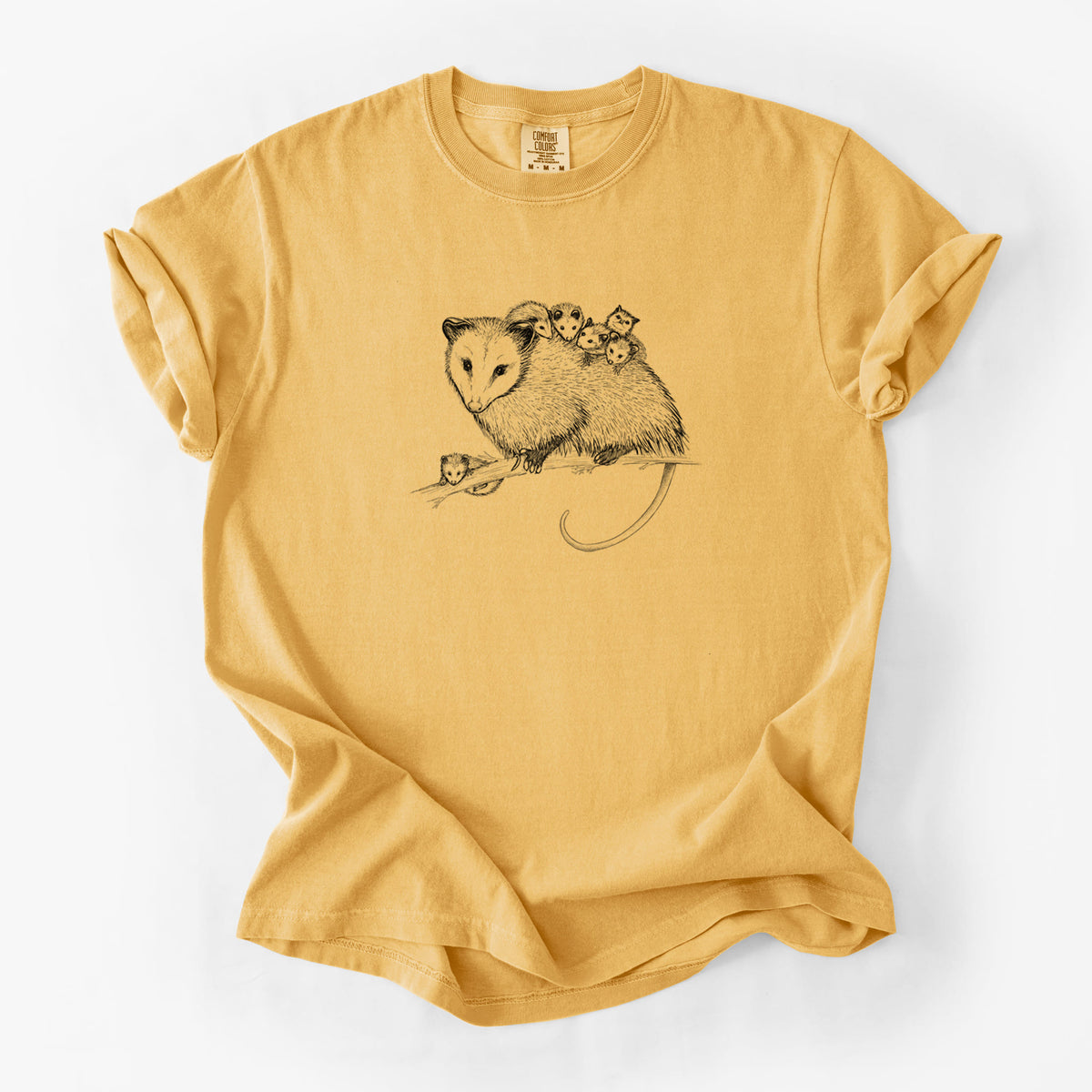 Mama Opossum with Babies - Unisex Comfort Colors Garment-Dyed Heavyweight T-shirt