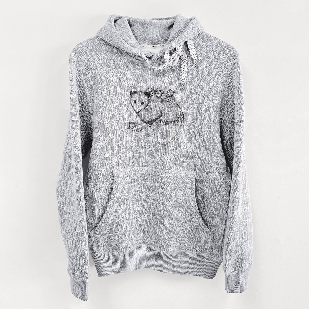 Mama Opossum with Babies - Knit Hoodie