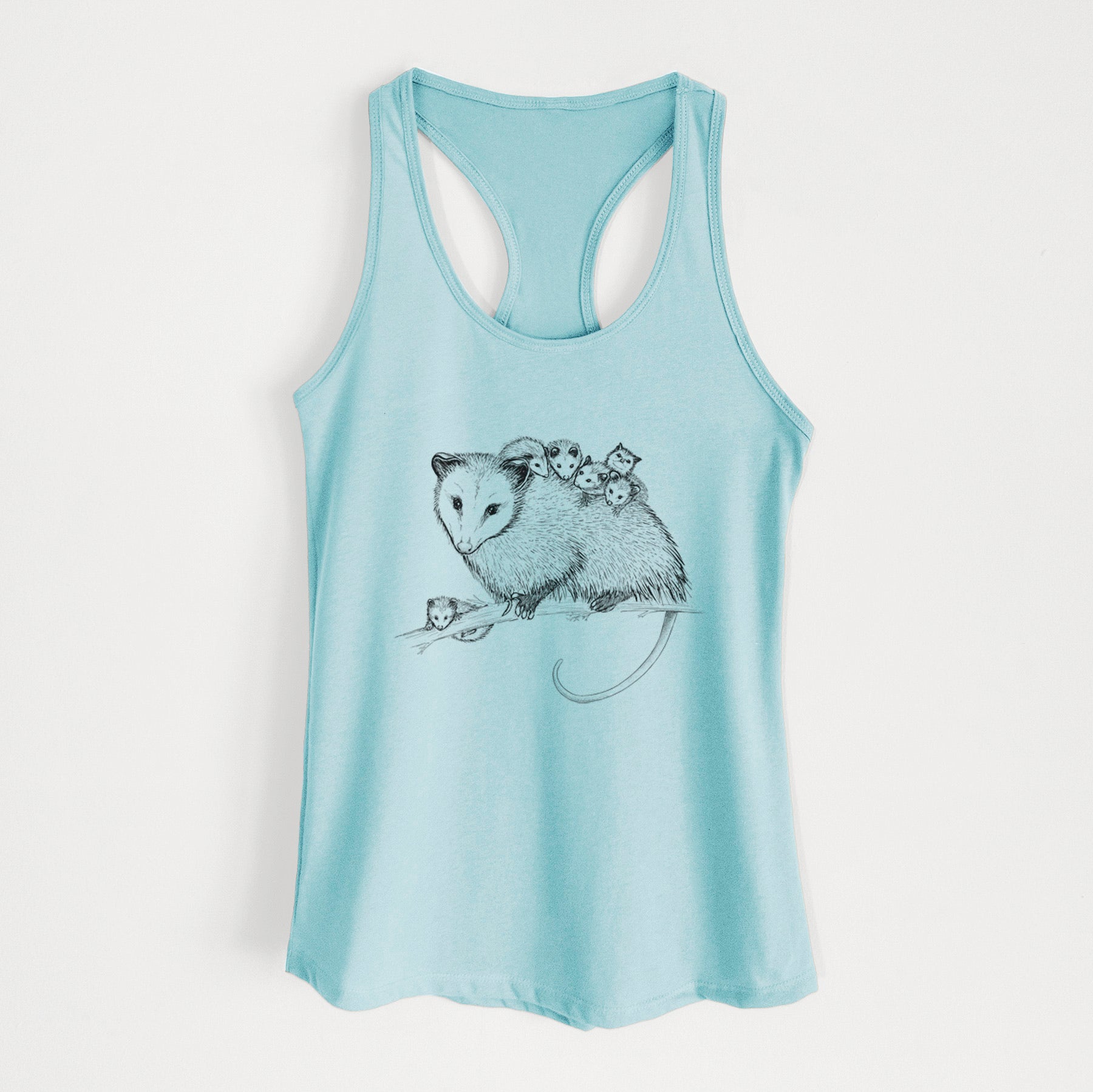 Mama Opossum with Babies - Women's Racerback Tanktop