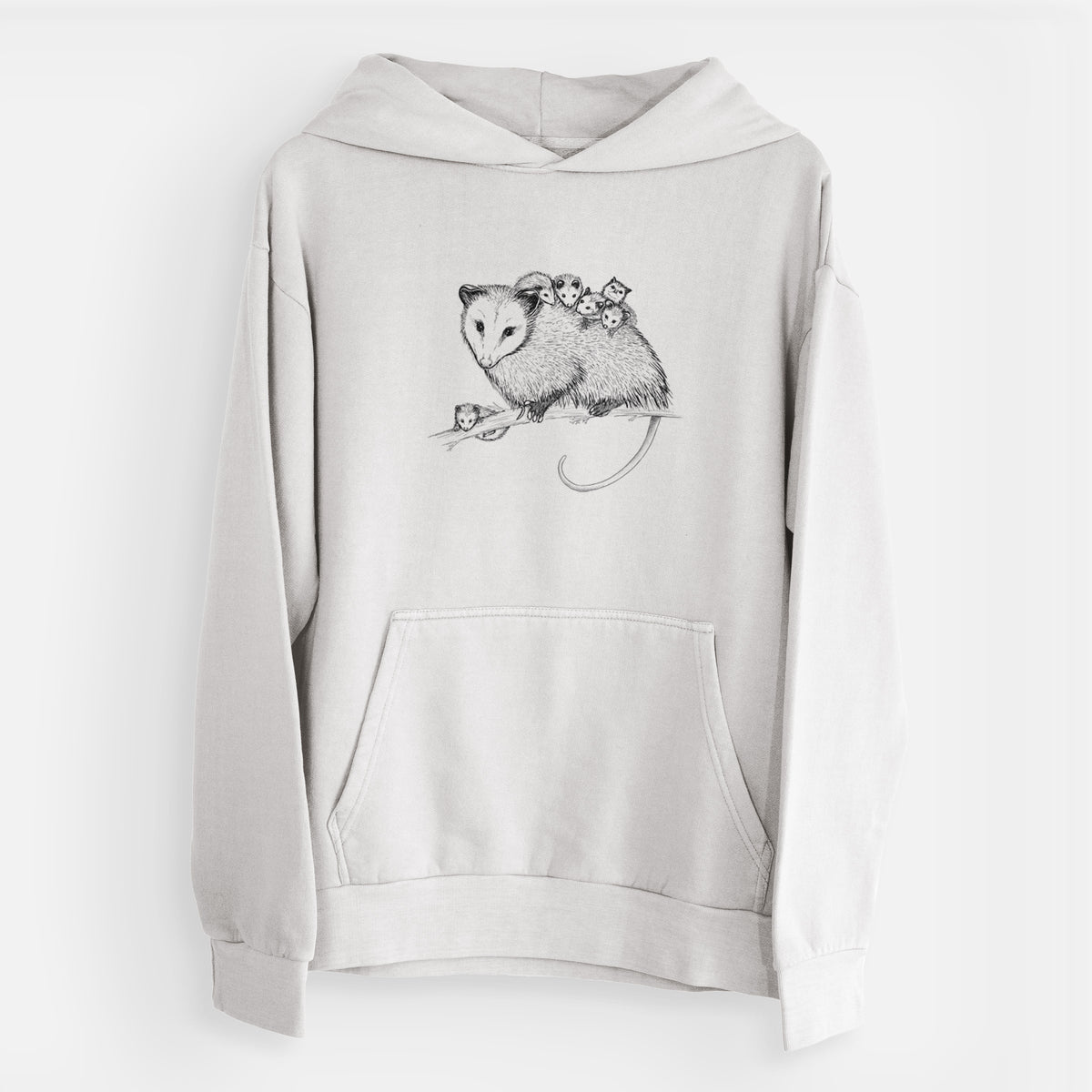 Mama Opossum with Babies  - Urban Heavyweight Hoodie