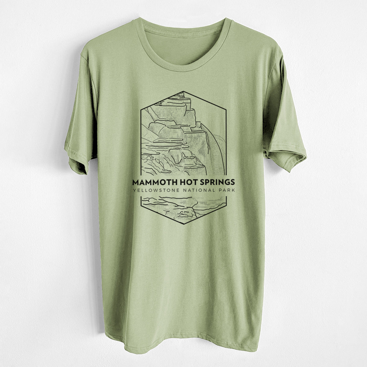 CLOSEOUT - Mammoth Hot Springs - Yellowstone National Park - Unisex Crewneck - Made in USA - 100% Organic Cotton