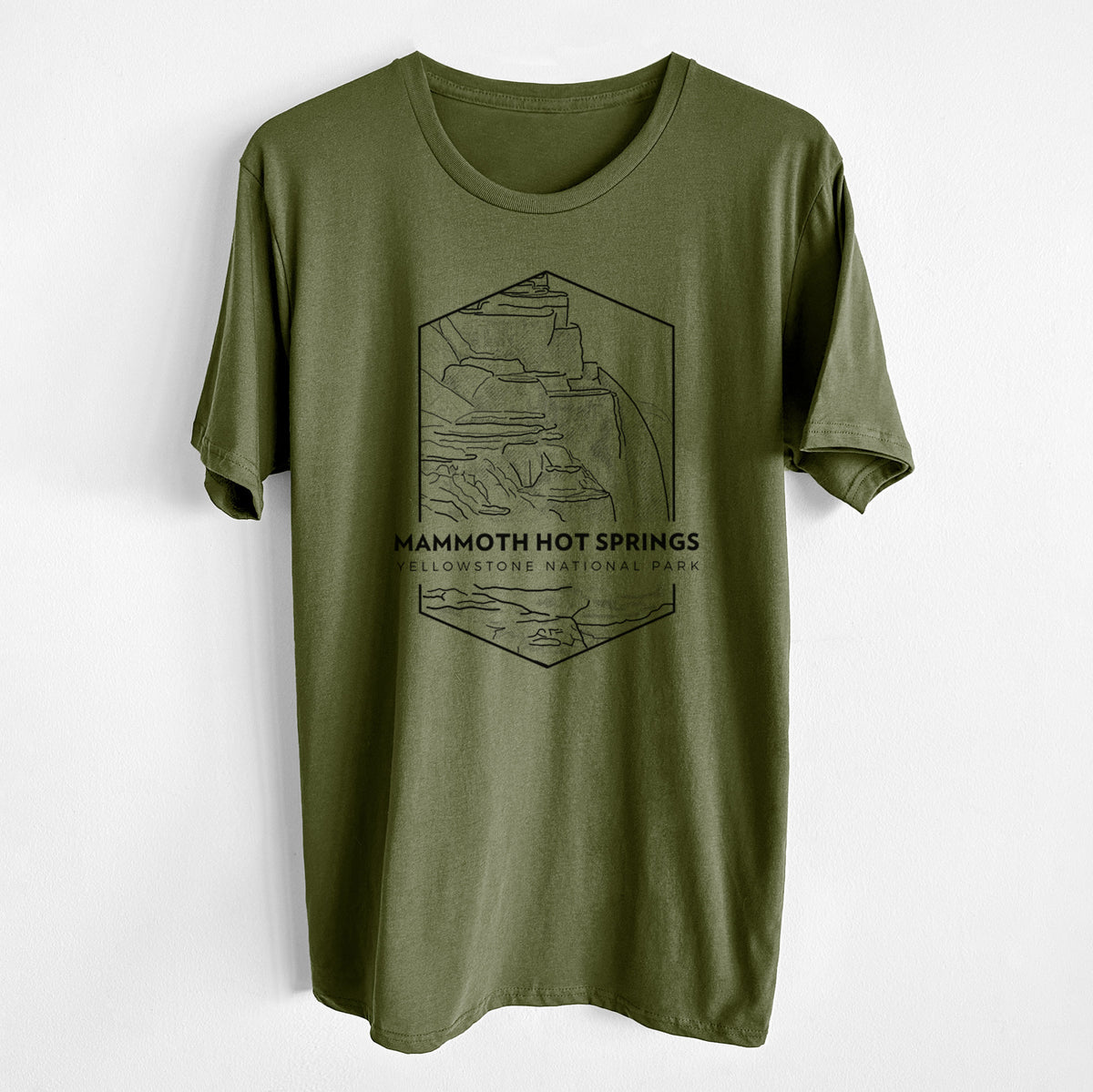 CLOSEOUT - Mammoth Hot Springs - Yellowstone National Park - Unisex Crewneck - Made in USA - 100% Organic Cotton