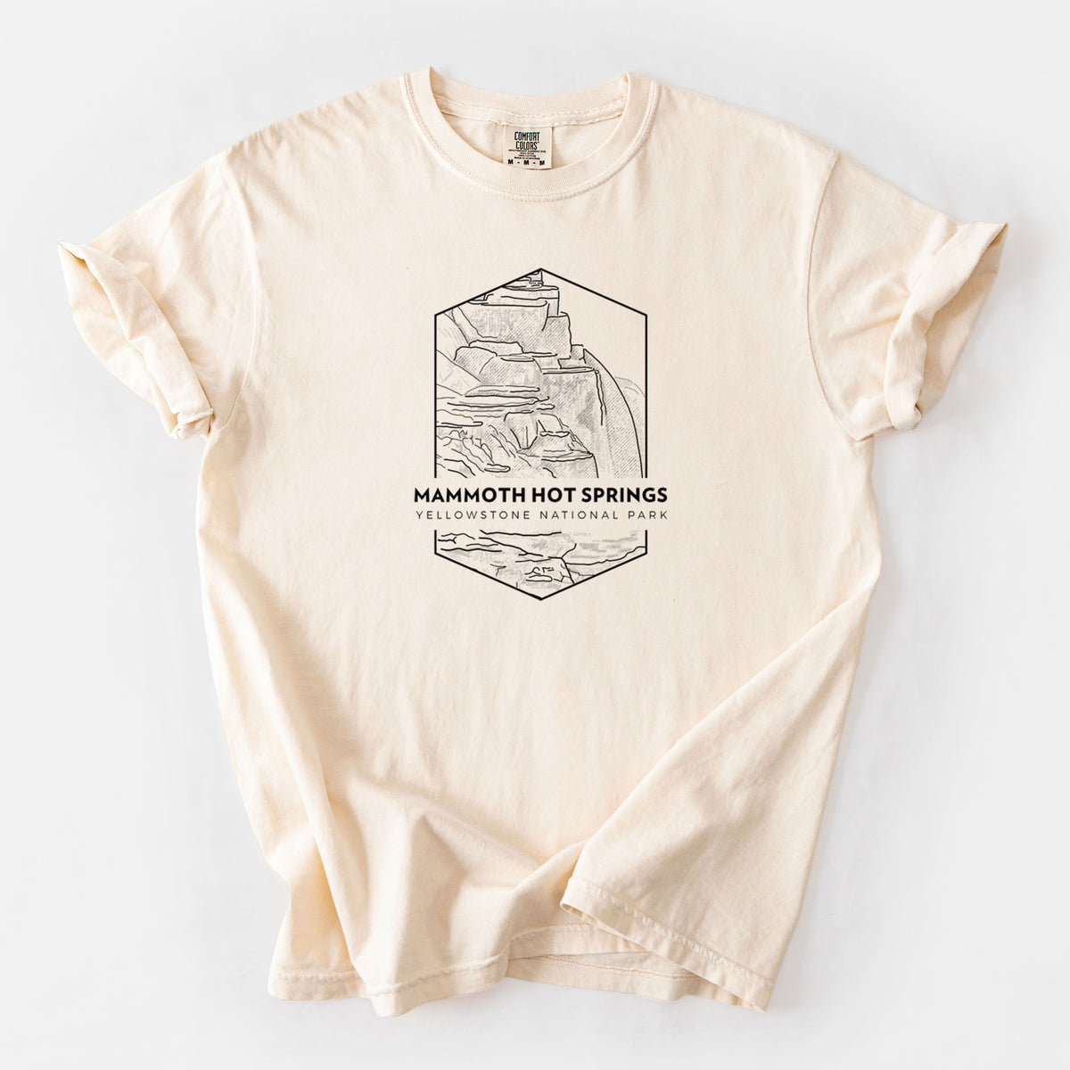 Mammoth Hot Springs - Yellowstone National Park - Unisex Comfort Colors Garment-Dyed Heavyweight T-shirt