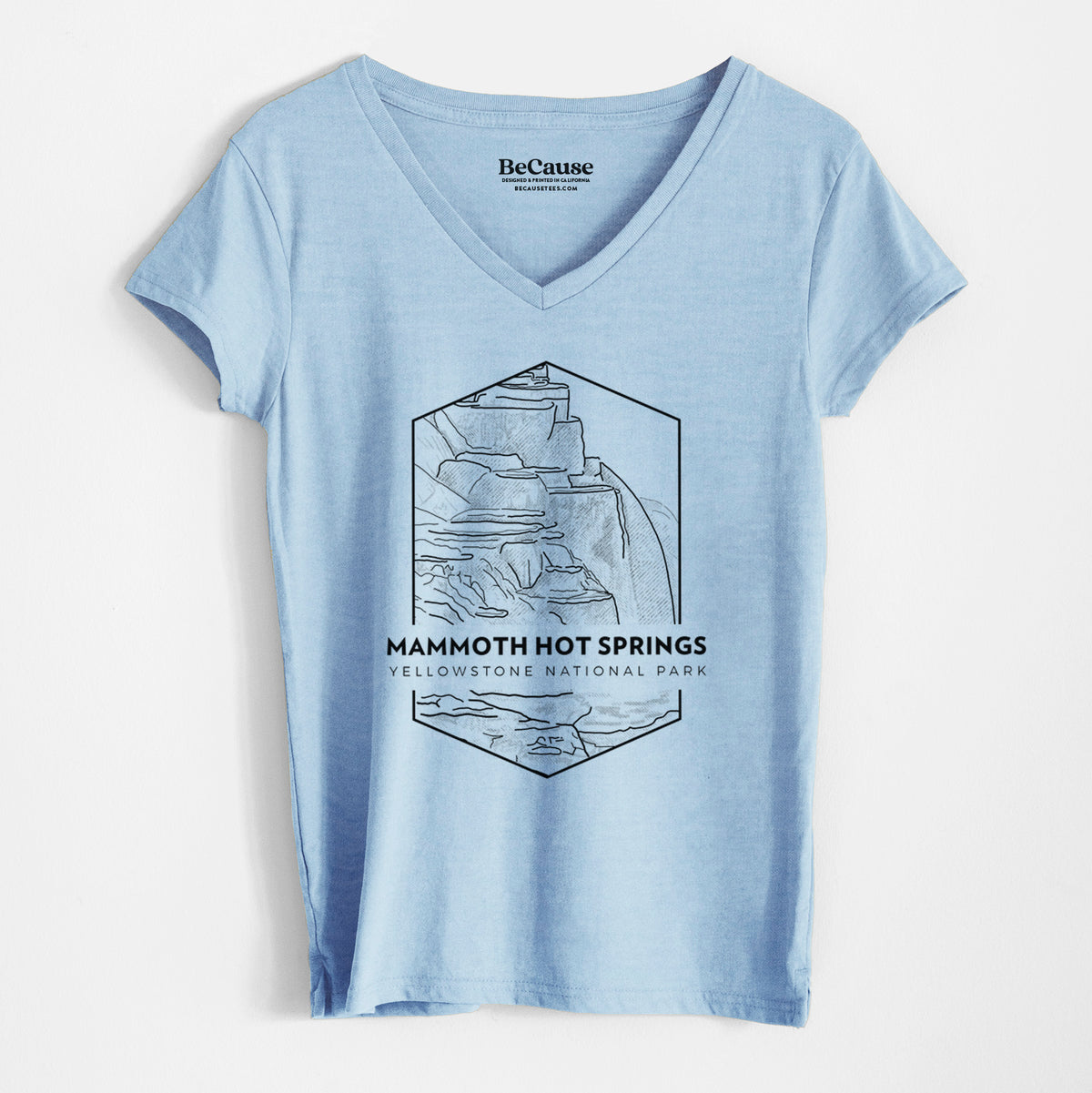 Mammoth Hot Springs - Yellowstone National Park - Women&#39;s 100% Recycled V-neck