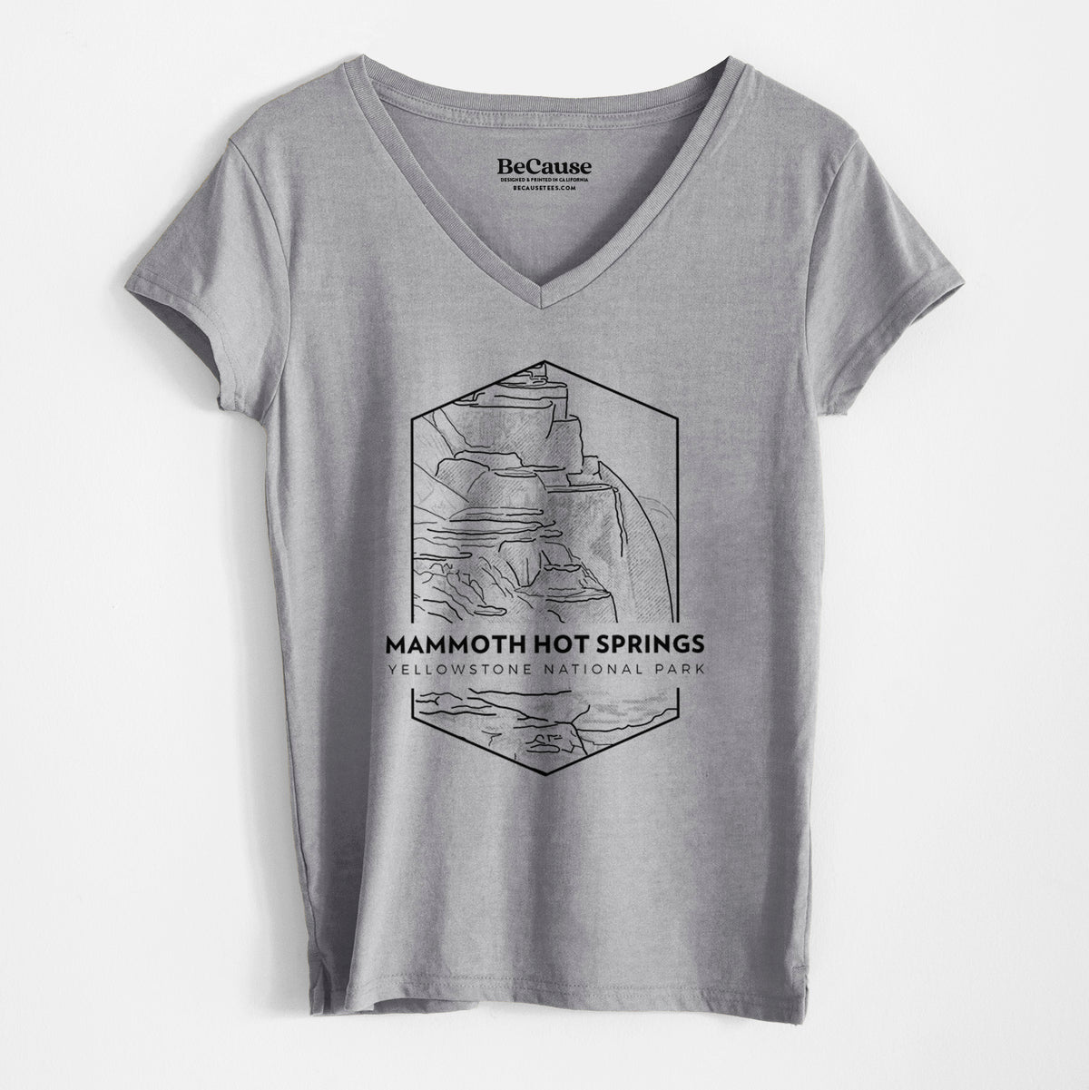 Mammoth Hot Springs - Yellowstone National Park - Women&#39;s 100% Recycled V-neck