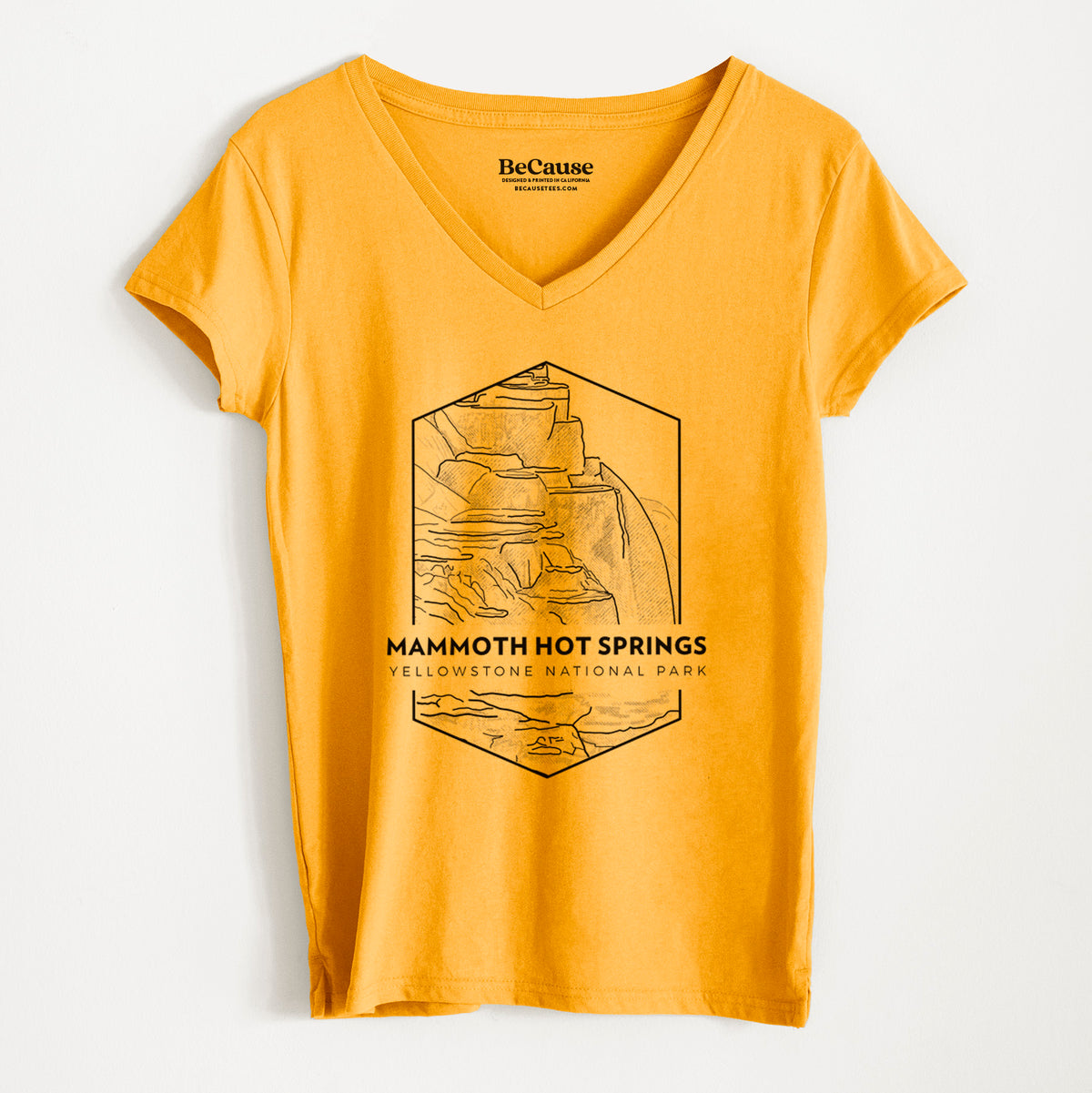 Mammoth Hot Springs - Yellowstone National Park - Women&#39;s 100% Recycled V-neck