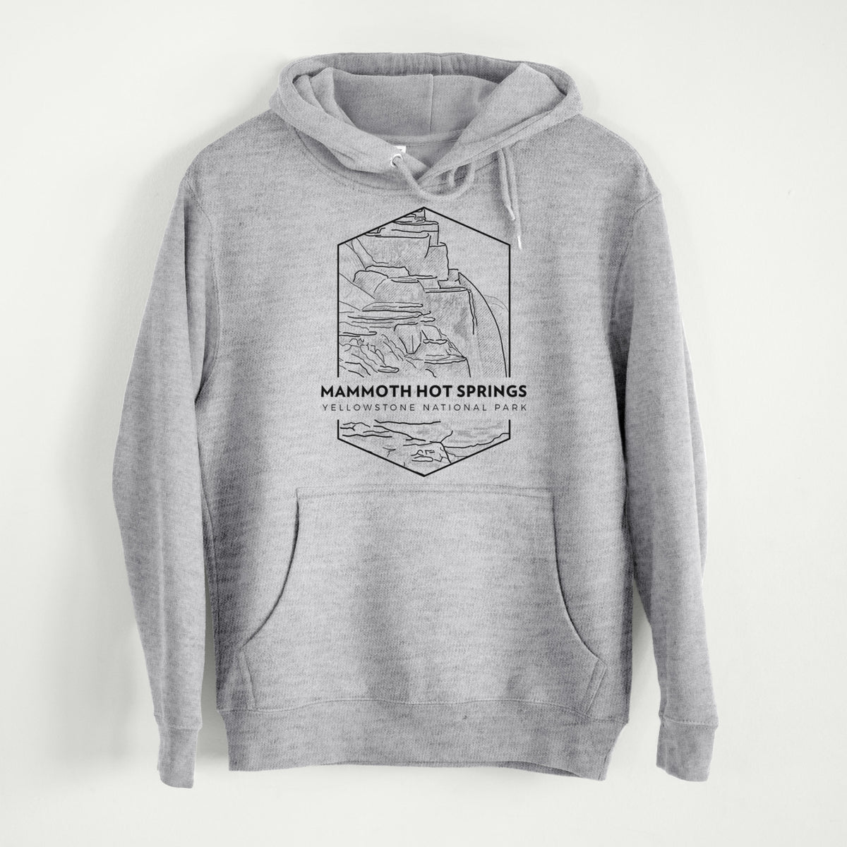 Mammoth Hot Springs - Yellowstone National Park  - Mid-Weight Unisex Premium Blend Hoodie