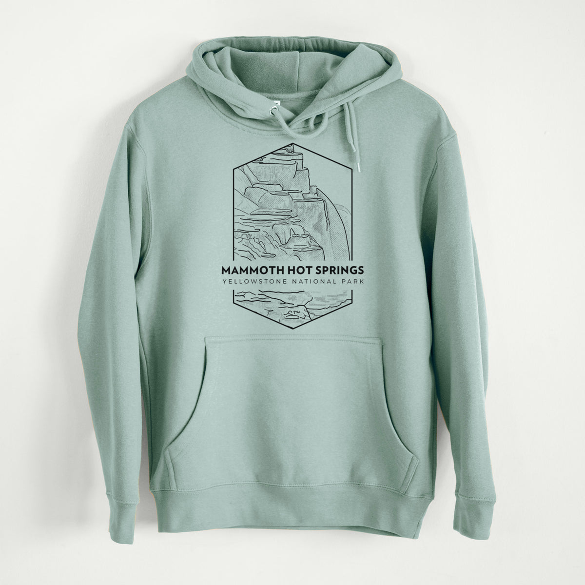 Mammoth Hot Springs - Yellowstone National Park  - Mid-Weight Unisex Premium Blend Hoodie