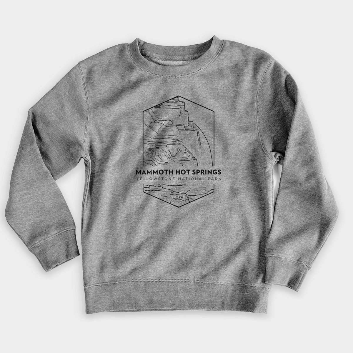 Mammoth Hot Springs - Yellowstone National Park - Youth Lightweight Crewneck Sweatshirt