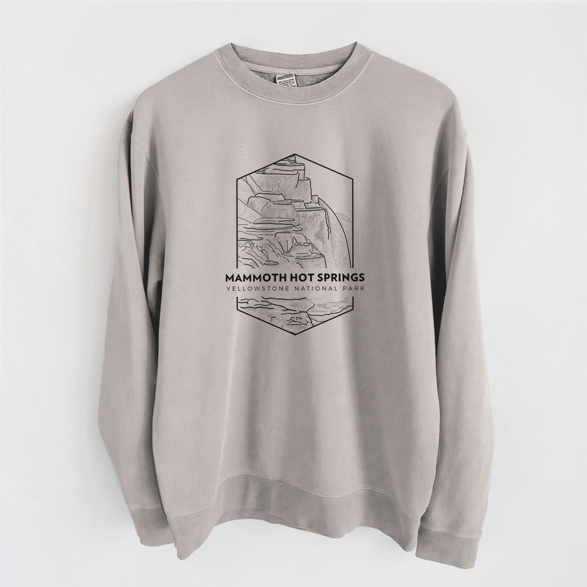 Mammoth Hot Springs - Yellowstone National Park - Unisex Pigment Dyed Crew Sweatshirt