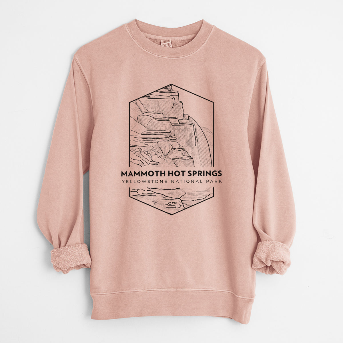 Mammoth Hot Springs - Yellowstone National Park - Unisex Pigment Dyed Crew Sweatshirt