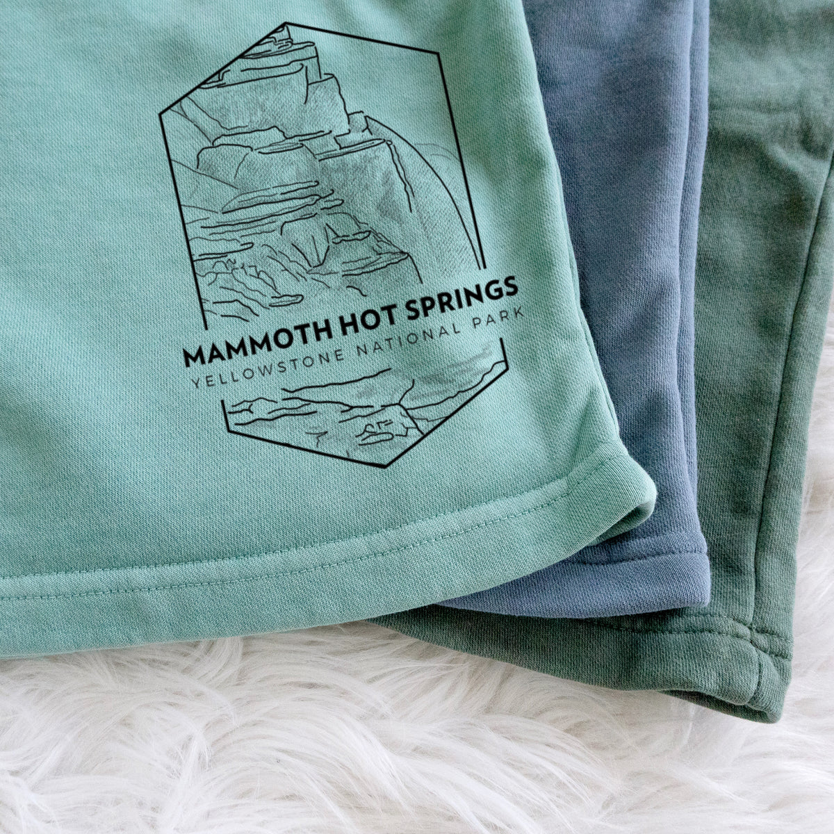 Mammoth Hot Springs - Yellowstone National Park - Unisex Pigment Dyed Shorts