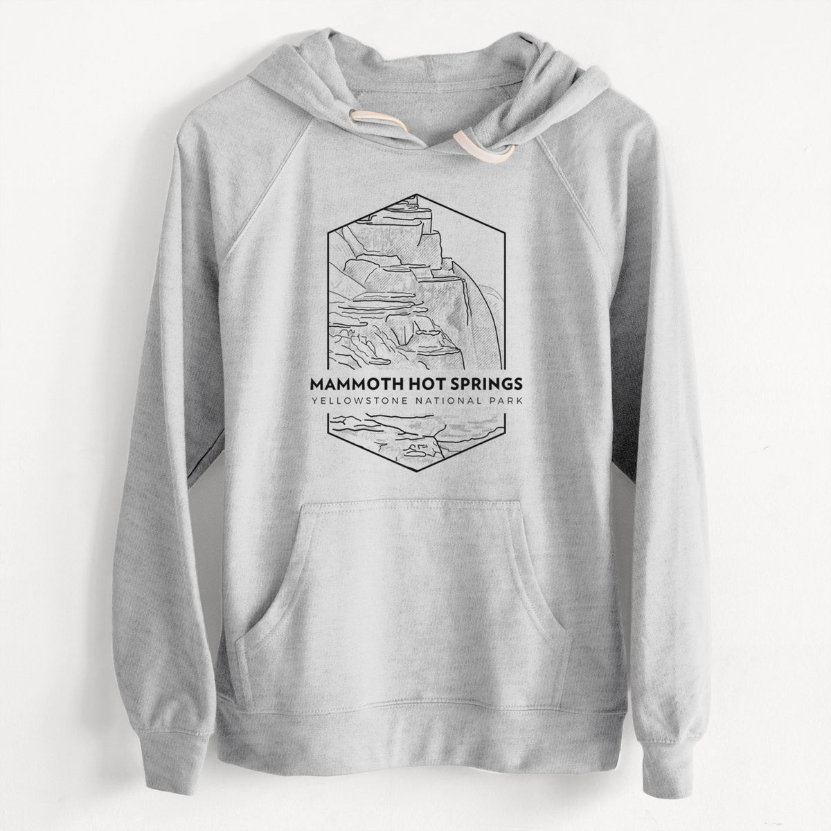 Mammoth Hot Springs - Yellowstone National Park  - Unisex Slim Fit Loopback Terry Hoodie