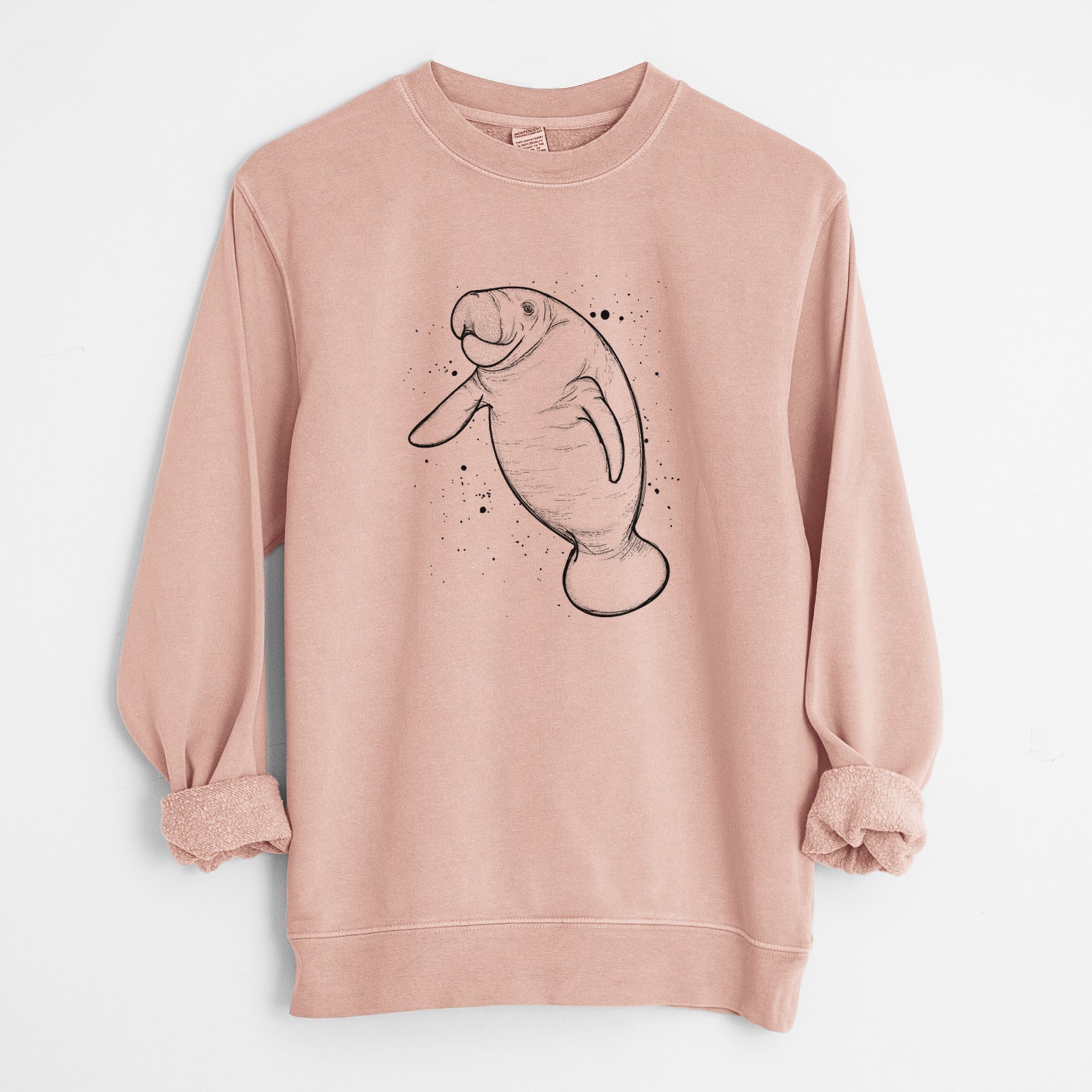 Manatee - Unisex Pigment Dyed Crew Sweatshirt in Dusty Pink