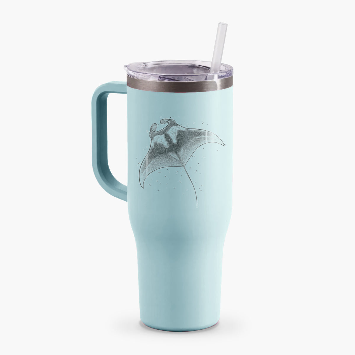 Reef Manta Ray - Ꮇonula alfredi - 40oz Tumbler with Handle