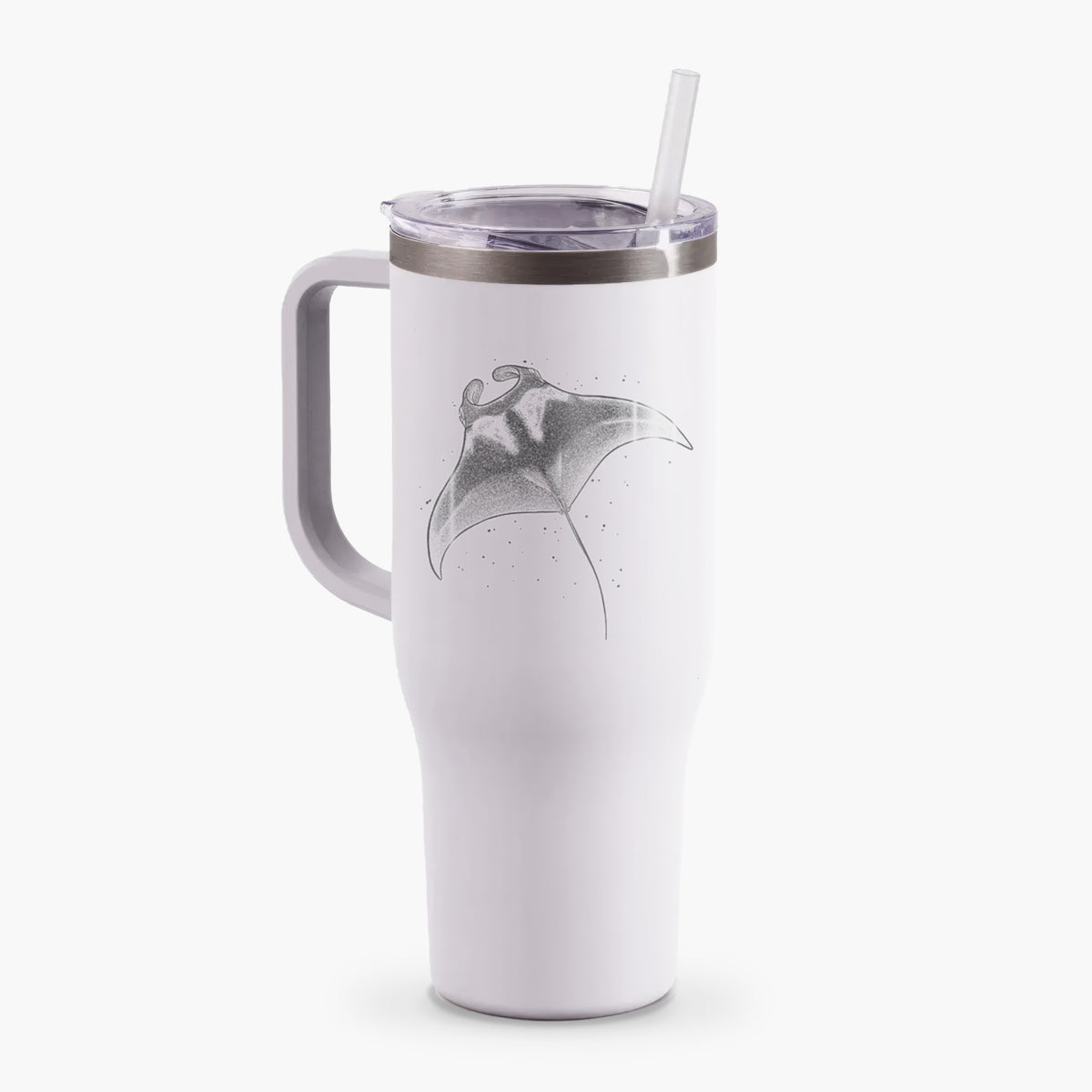 Reef Manta Ray - Ꮇonula alfredi - 40oz Tumbler with Handle