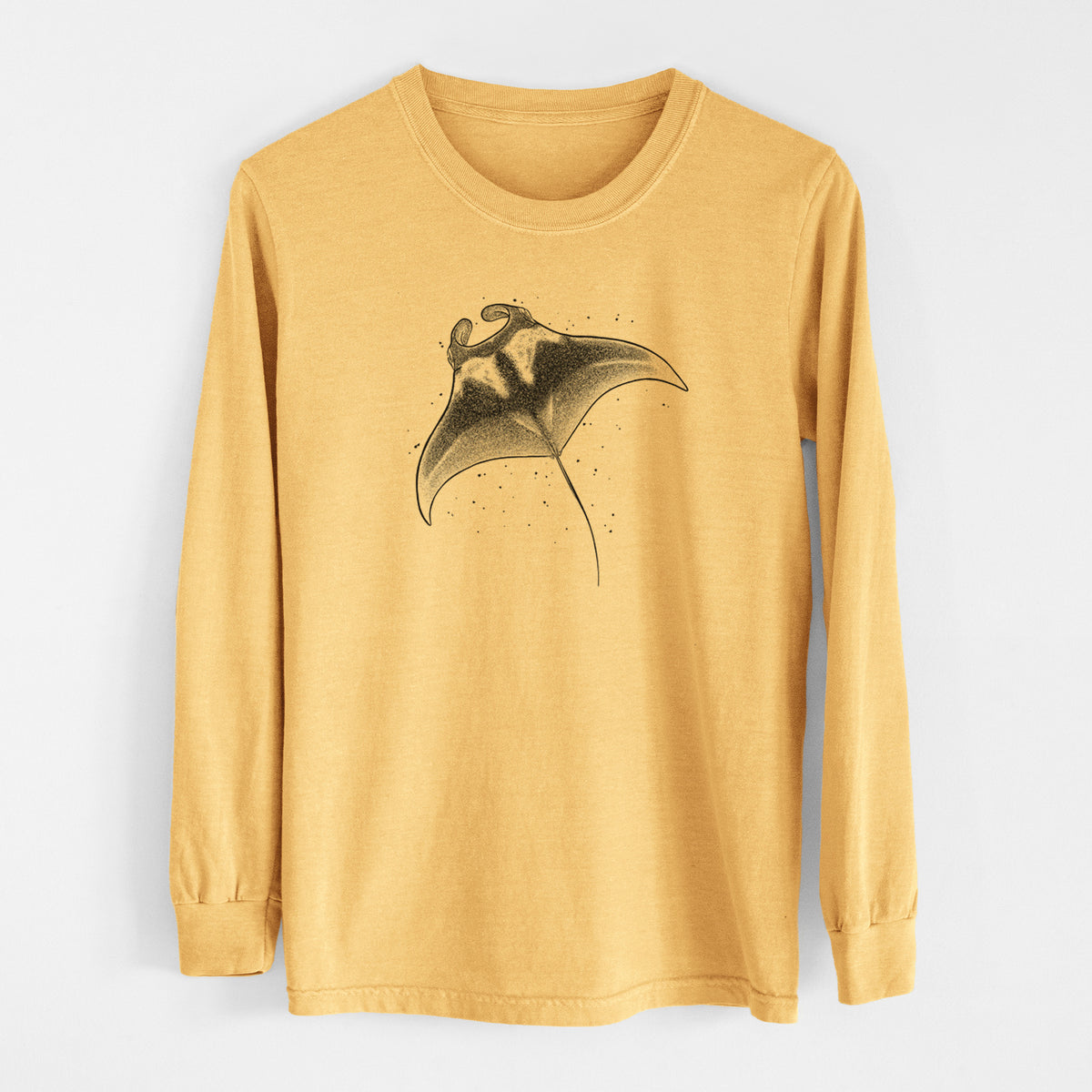 Reef Manta Ray - Ꮇonula alfredi - Men&#39;s Heavyweight 100% Cotton Long Sleeve