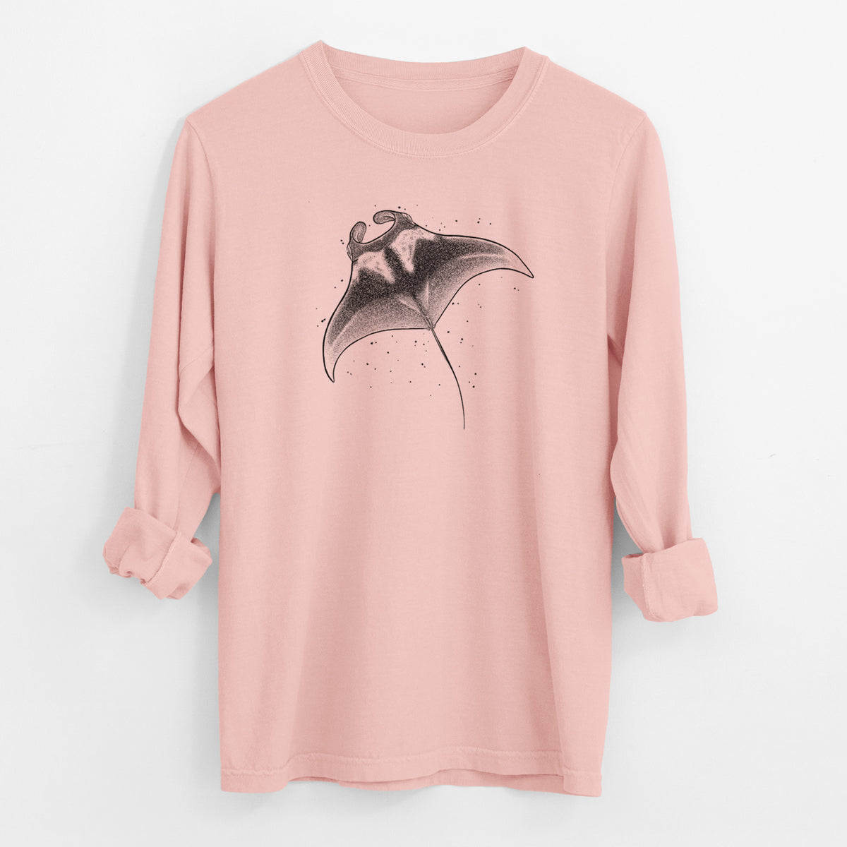 Reef Manta Ray - Ꮇonula alfredi - Men&#39;s Heavyweight 100% Cotton Long Sleeve