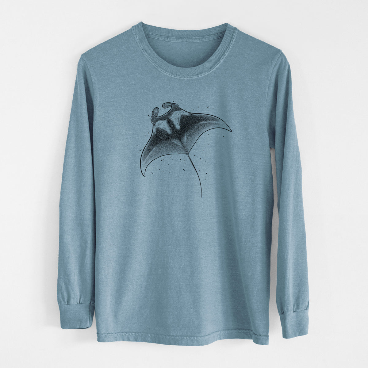 Reef Manta Ray - Ꮇonula alfredi - Men&#39;s Heavyweight 100% Cotton Long Sleeve