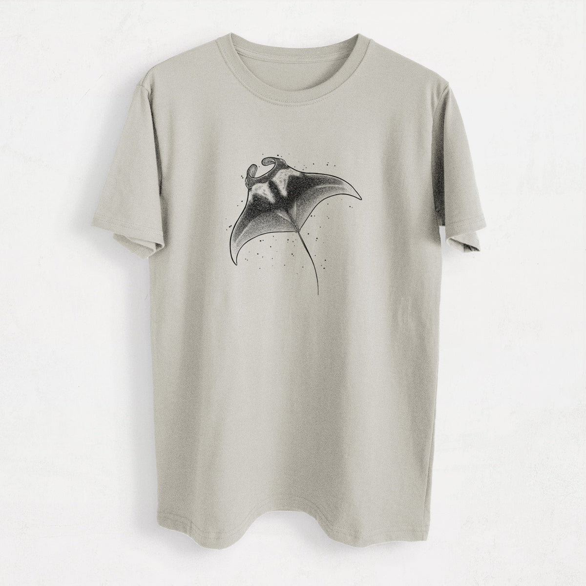 Reef Manta Ray - Ꮇonula alfredi - Heavyweight Men&#39;s 100% Organic Cotton Tee