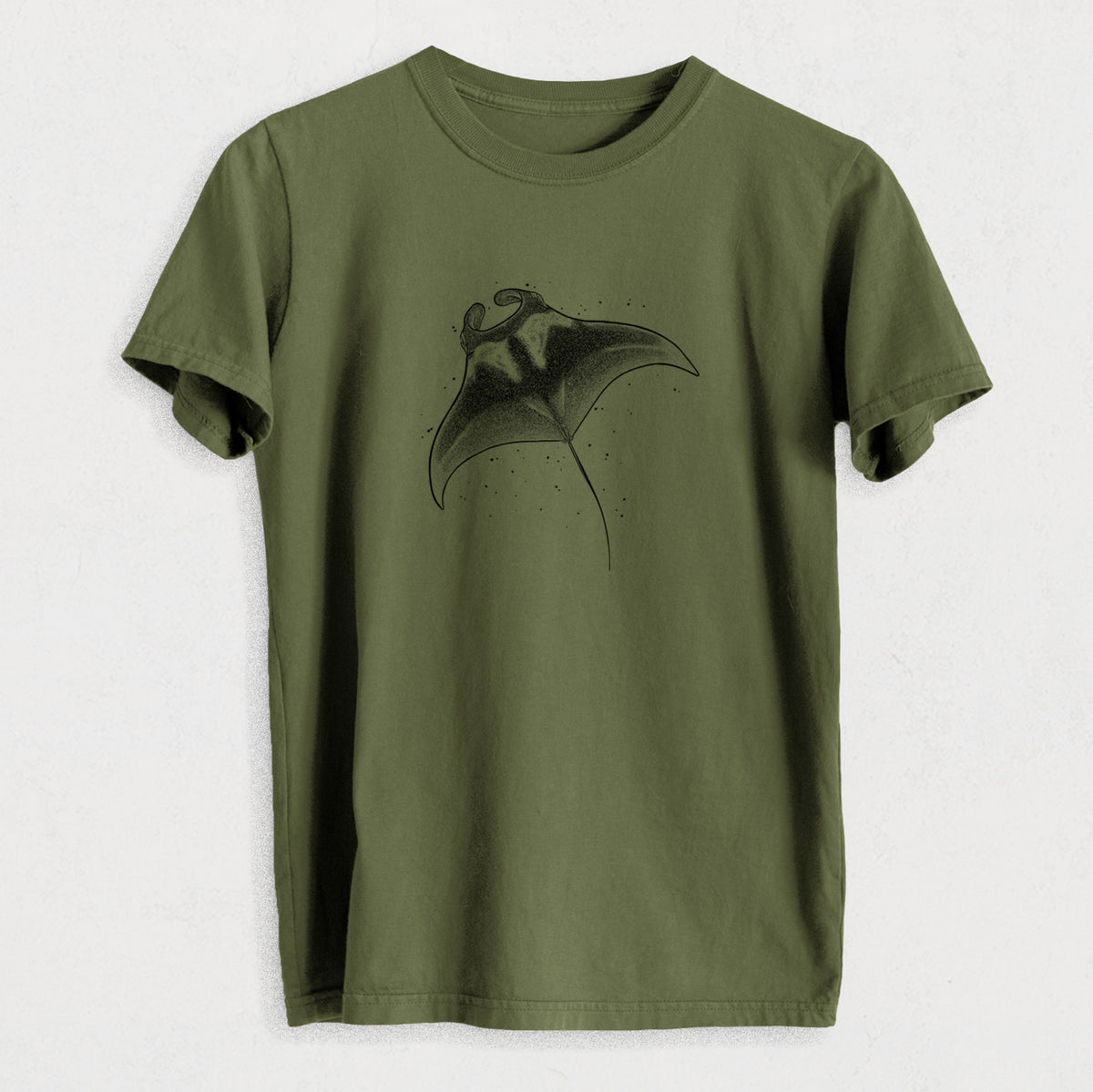 Reef Manta Ray - Ꮇonula alfredi - Heavyweight Men&#39;s 100% Organic Cotton Tee