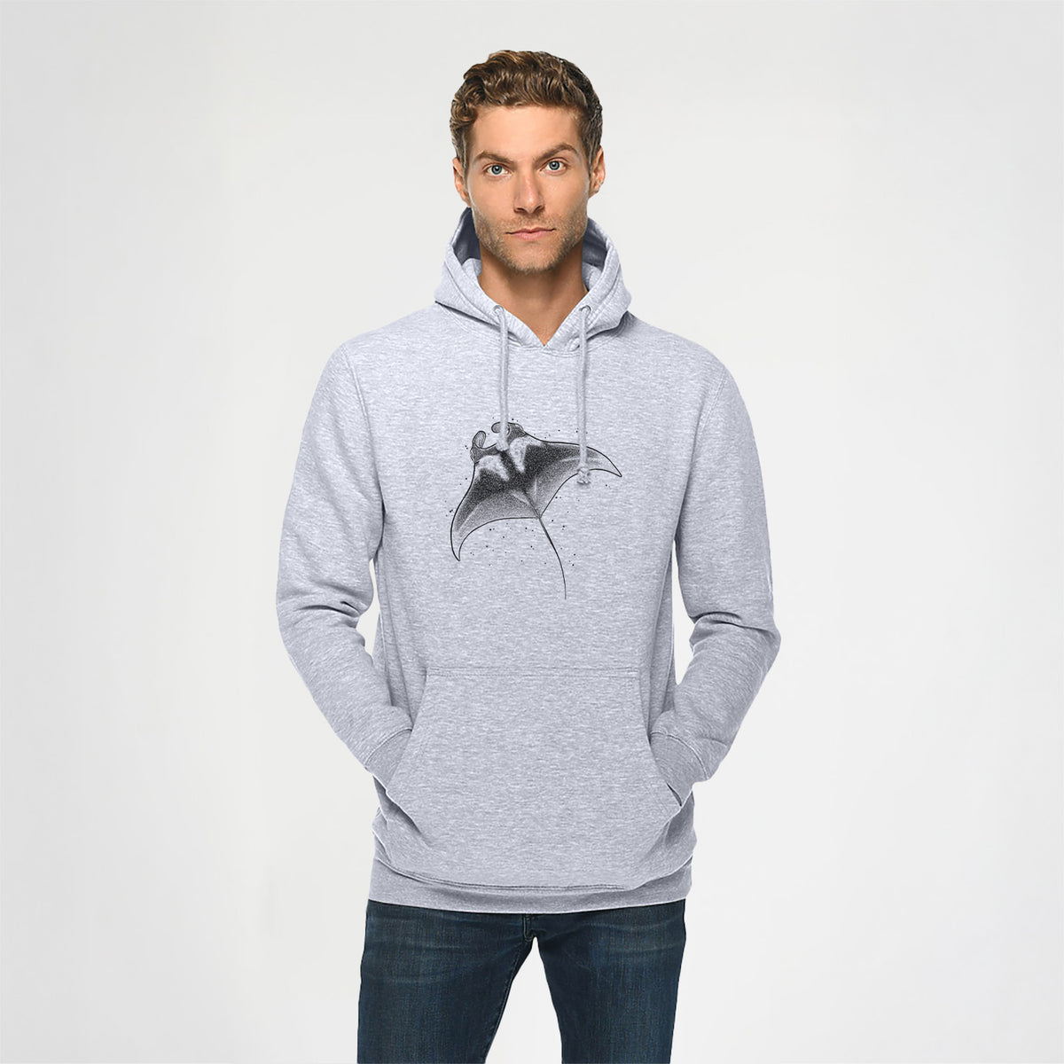 Reef Manta Ray - Ꮇonula alfredi - Heavyweight Fleece Hoodie