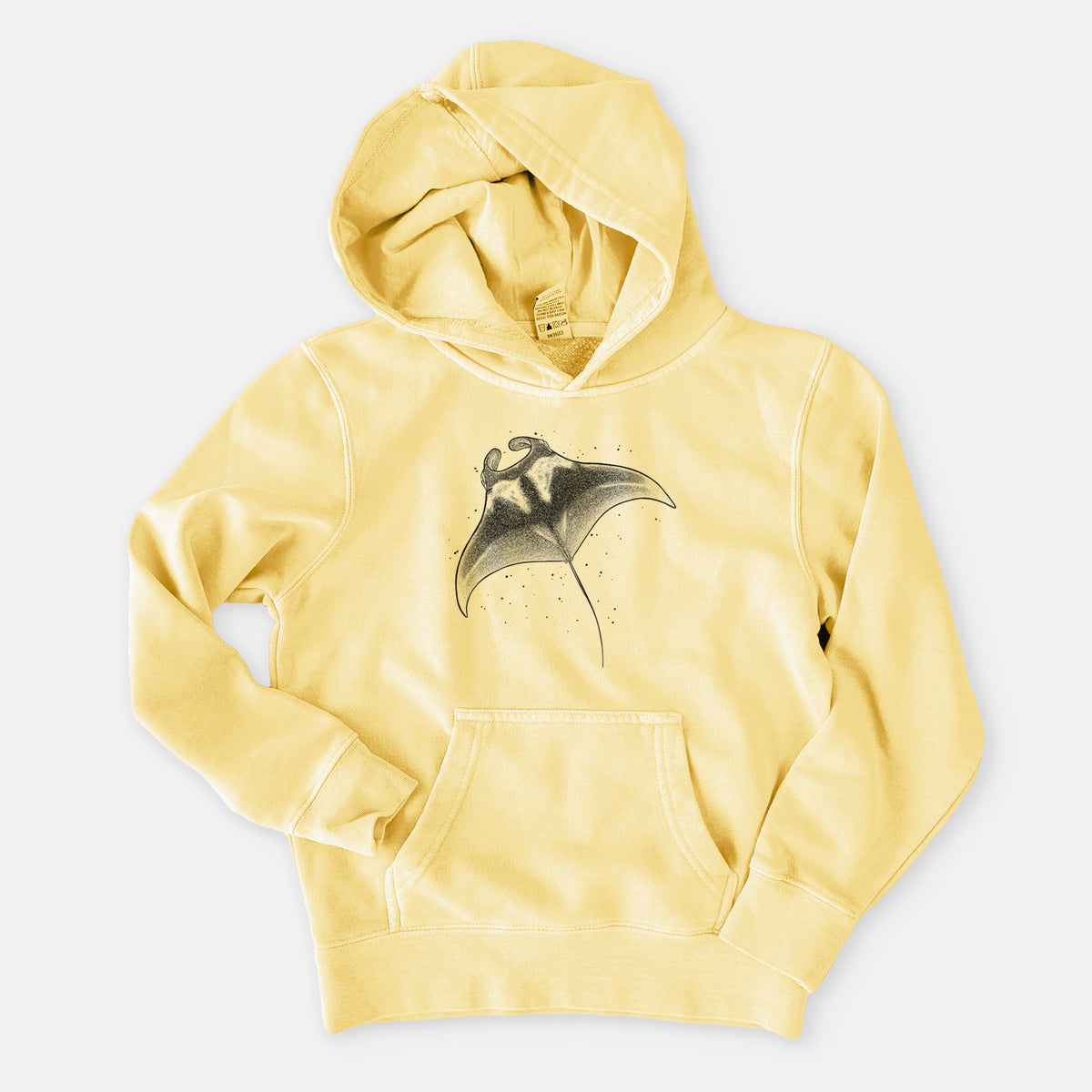 Reef Manta Ray - Ꮇonula alfredi - Youth Pigment Dyed Hoodie