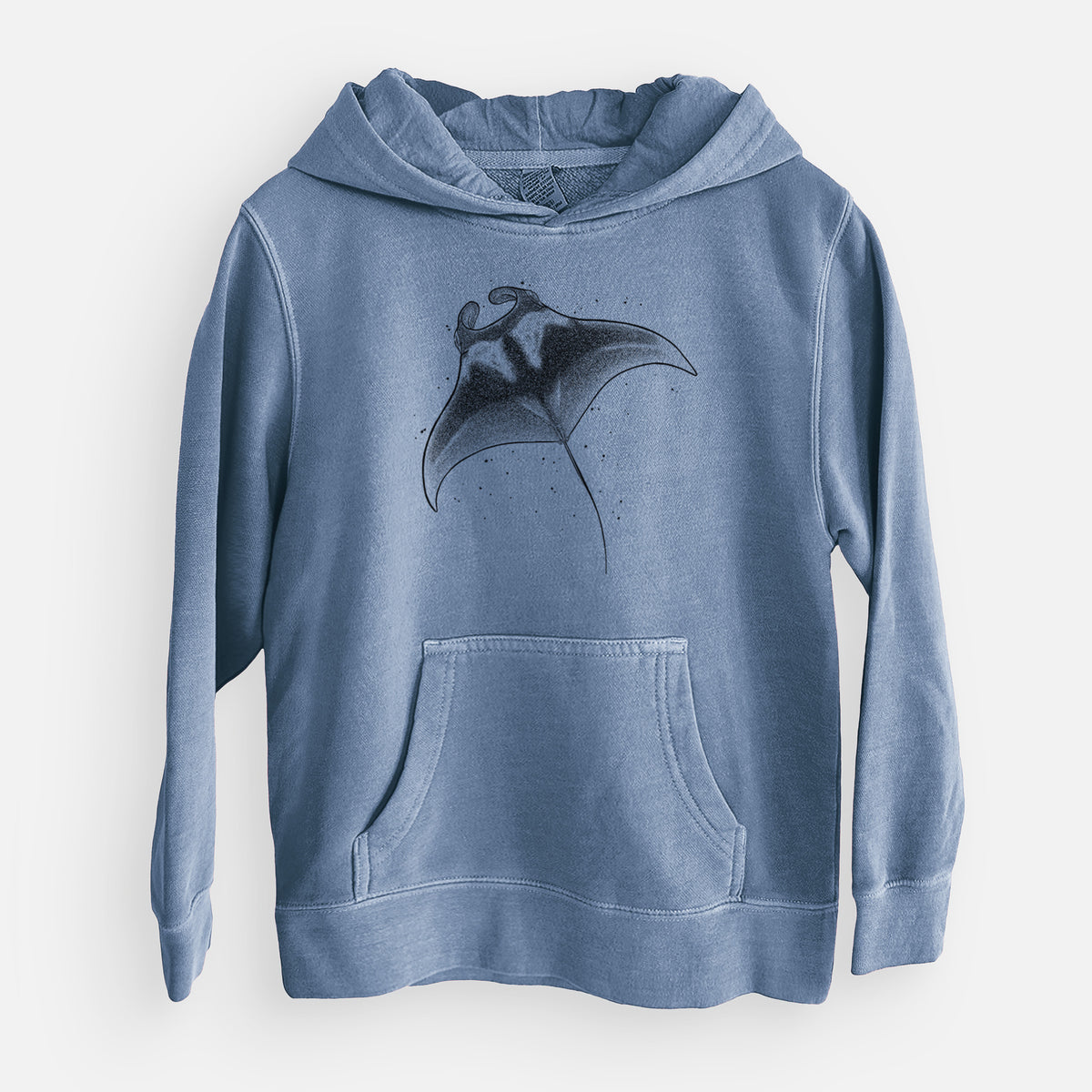 Reef Manta Ray - Ꮇonula alfredi - Youth Pigment Dyed Hoodie