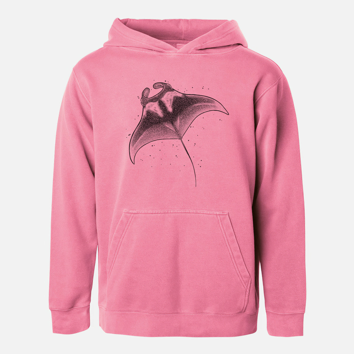 Reef Manta Ray - Ꮇonula alfredi - Youth Pigment Dyed Hoodie