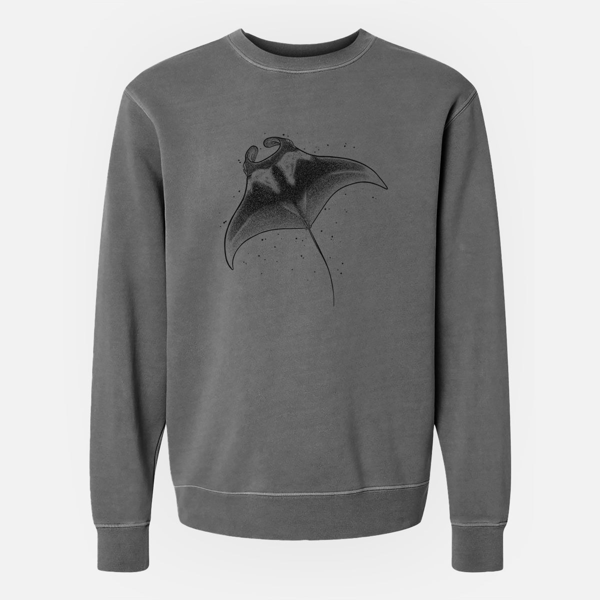 Reef Manta Ray - Ꮇonula alfredi - Unisex Pigment Dyed Crew Sweatshirt