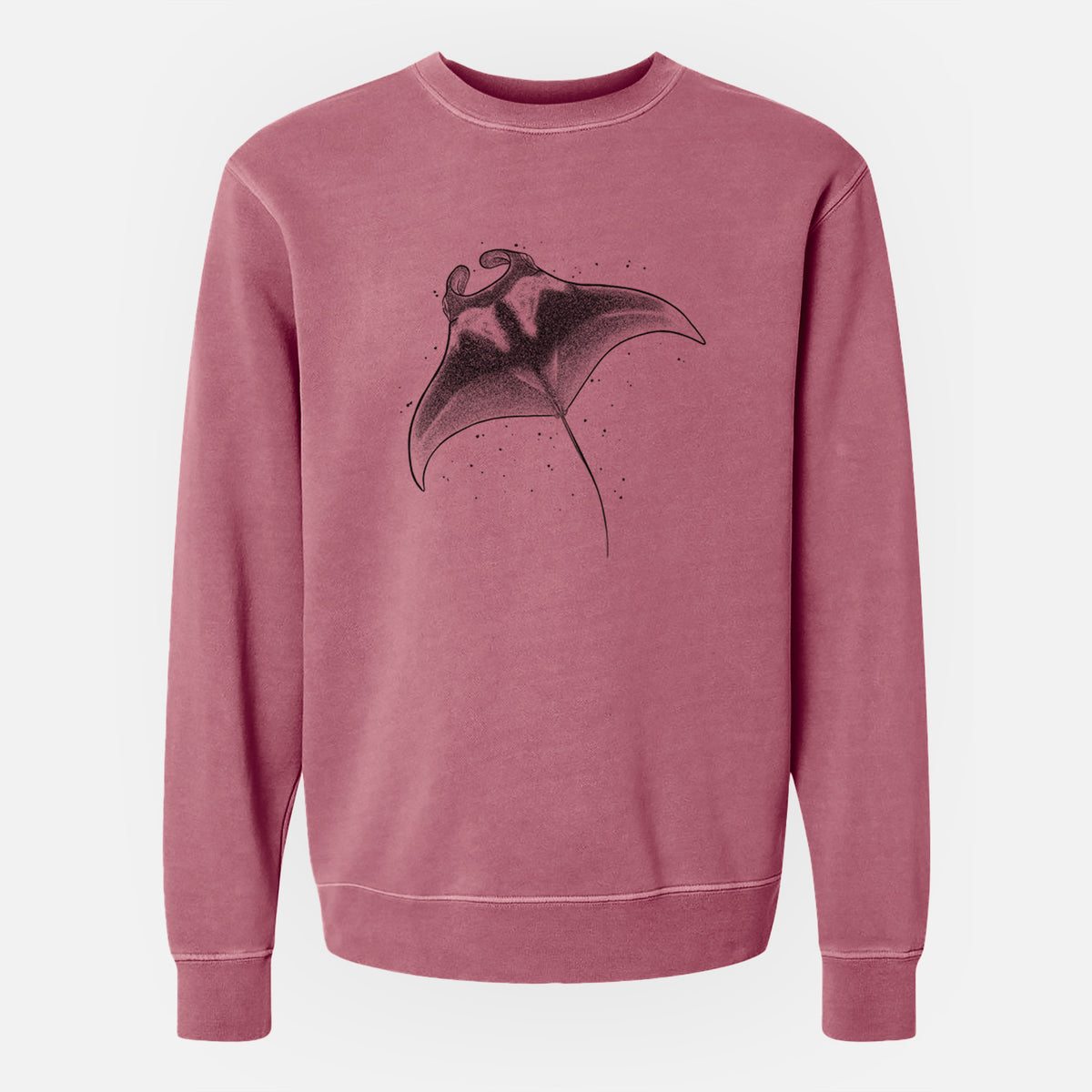 Reef Manta Ray - Ꮇonula alfredi - Unisex Pigment Dyed Crew Sweatshirt