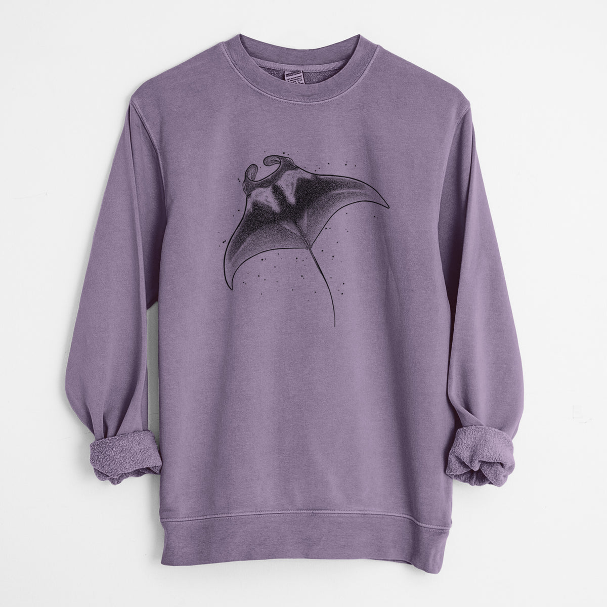 Reef Manta Ray - Ꮇonula alfredi - Unisex Pigment Dyed Crew Sweatshirt