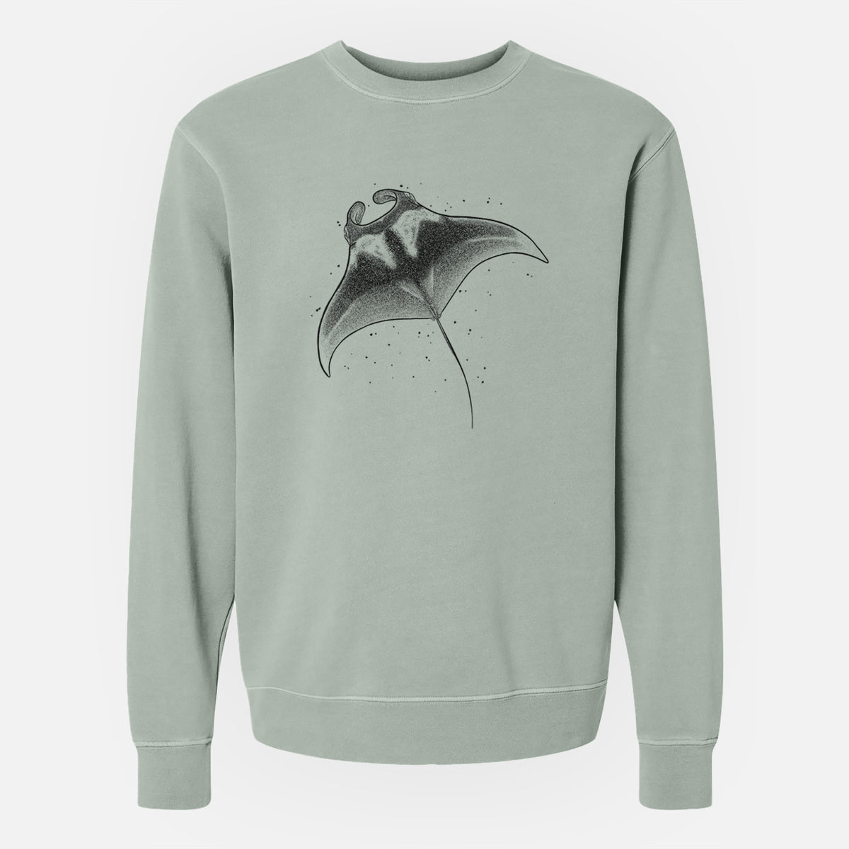 Reef Manta Ray - Ꮇonula alfredi - Unisex Pigment Dyed Crew Sweatshirt