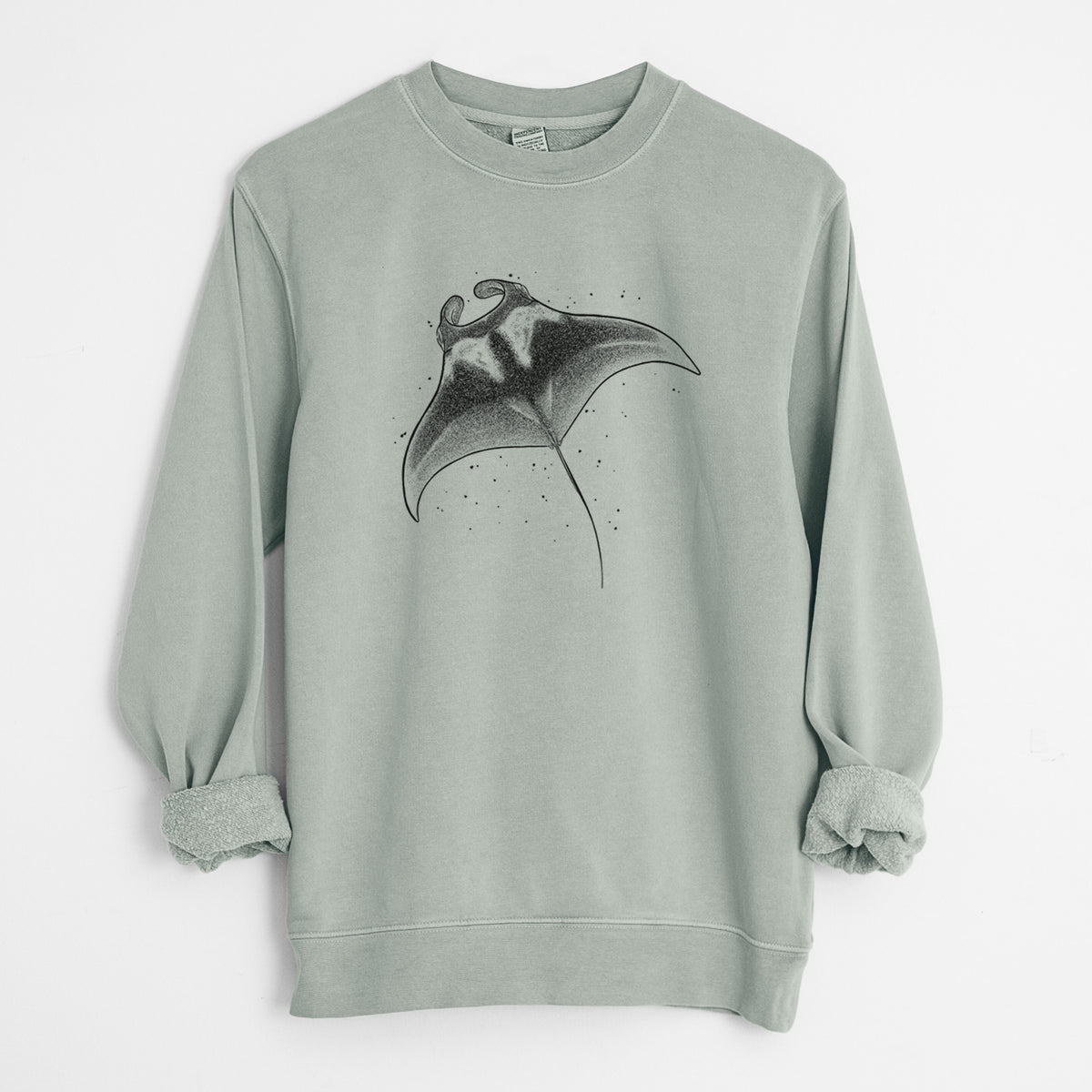 Reef Manta Ray - Ꮇonula alfredi - Unisex Pigment Dyed Crew Sweatshirt