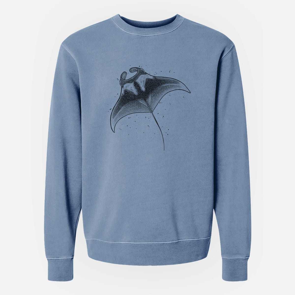 Reef Manta Ray - Ꮇonula alfredi - Unisex Pigment Dyed Crew Sweatshirt