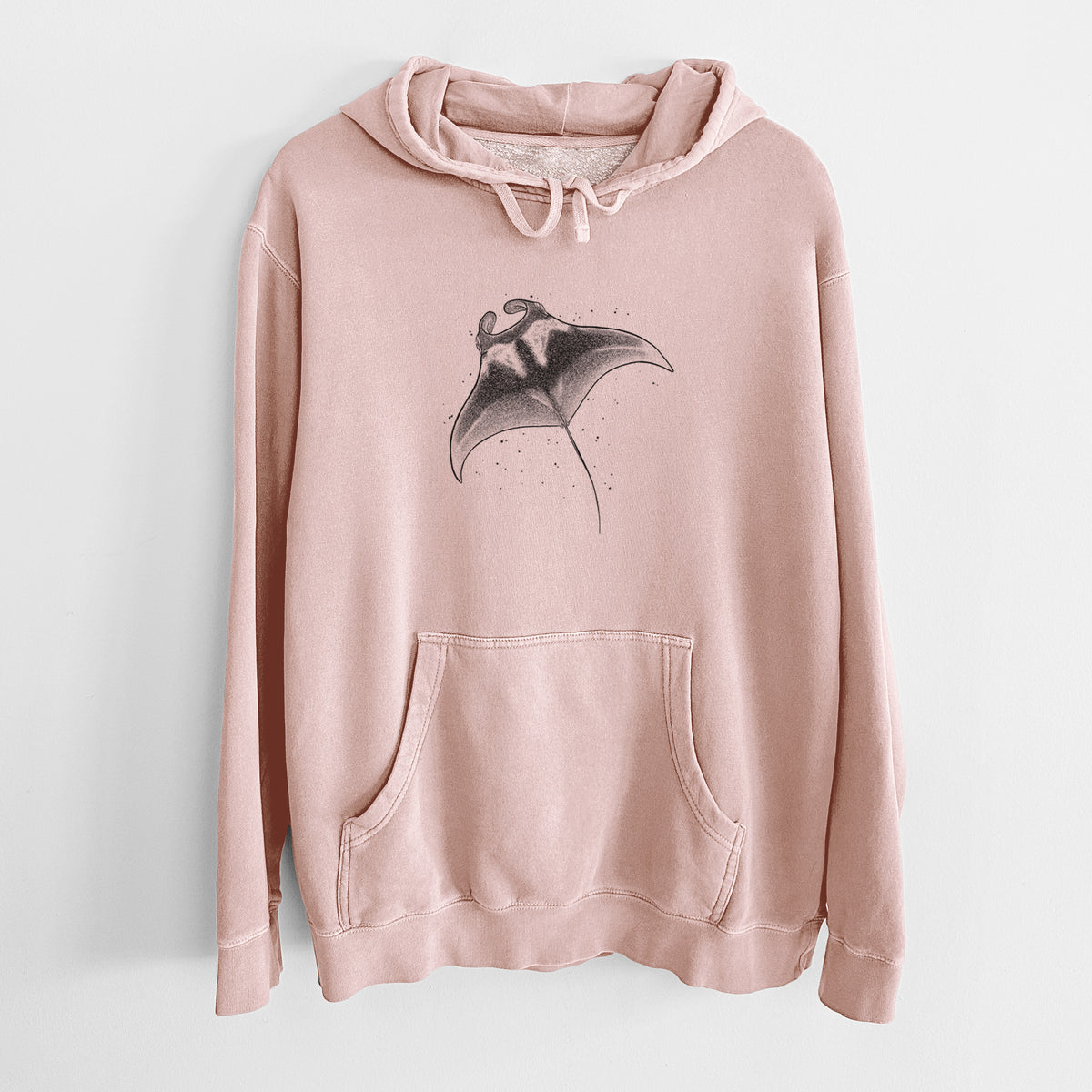 Reef Manta Ray - Ꮇonula alfredi - Unisex Pigment Dyed Hoodie