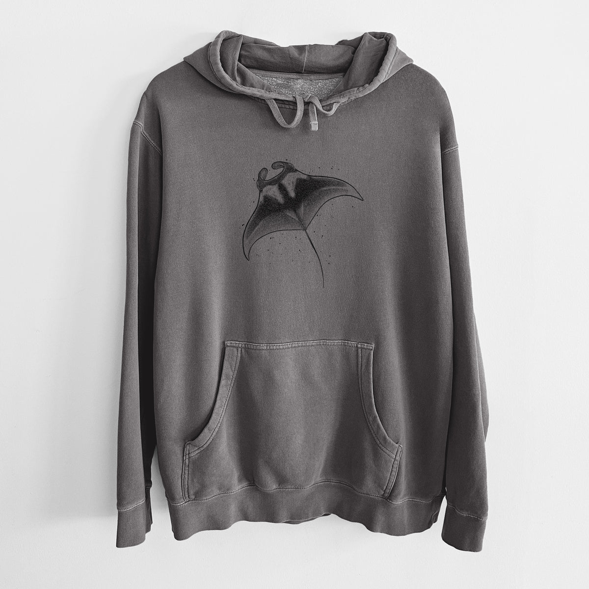 Reef Manta Ray - Ꮇonula alfredi - Unisex Pigment Dyed Hoodie