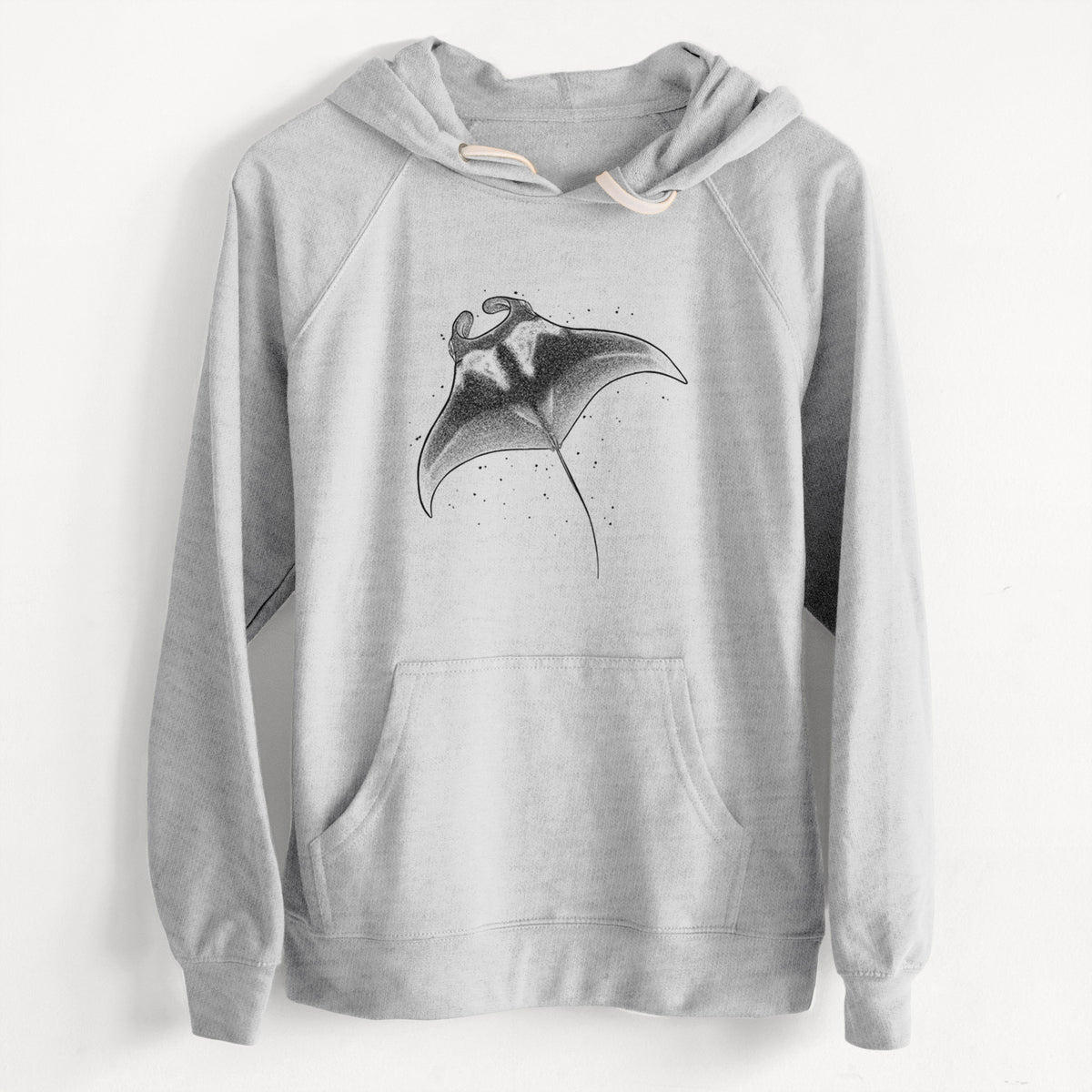 CLEARANCE - Reef Manta Ray - Ꮇonula alfredi  - Unisex Slim Fit Loopback Terry Hoodie