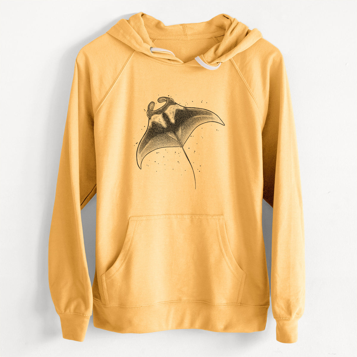 CLEARANCE - Reef Manta Ray - Ꮇonula alfredi  - Unisex Slim Fit Loopback Terry Hoodie