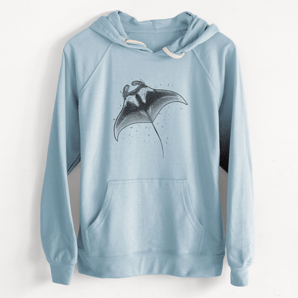 CLEARANCE - Reef Manta Ray - Ꮇonula alfredi  - Unisex Slim Fit Loopback Terry Hoodie